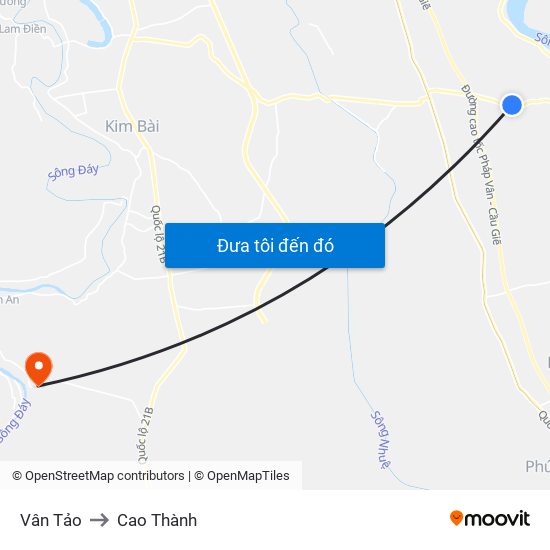 Vân Tảo to Cao Thành map