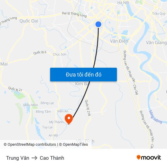 Trung Văn to Cao Thành map