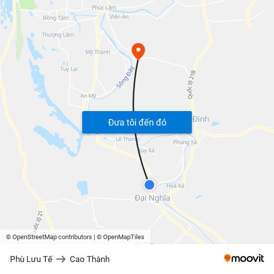 Phù Lưu Tế to Cao Thành map