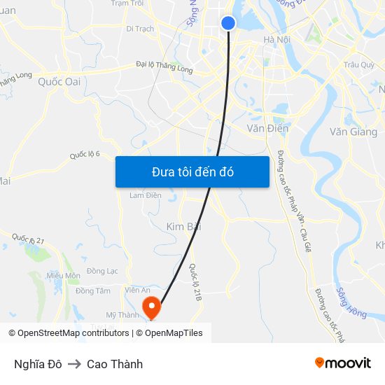 Nghĩa Đô to Cao Thành map