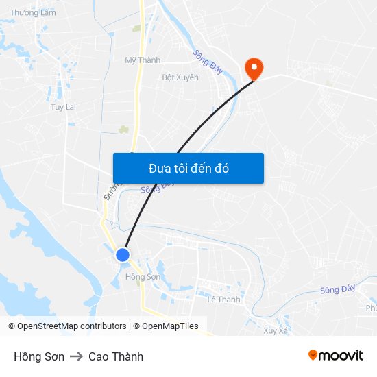 Hồng Sơn to Cao Thành map