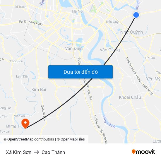 Xã Kim Sơn to Cao Thành map
