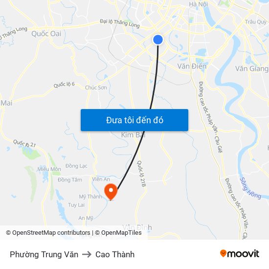 Phường Trung Văn to Cao Thành map