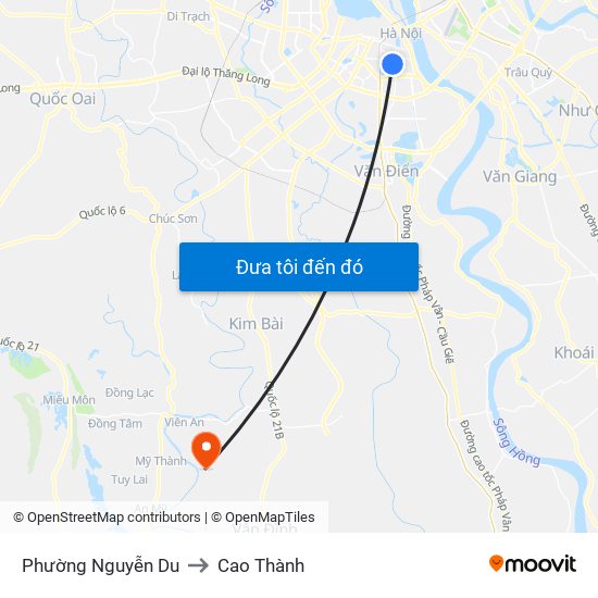 Phường Nguyễn Du to Cao Thành map