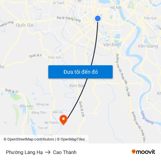 Phường Láng Hạ to Cao Thành map