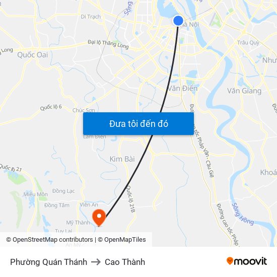 Phường Quán Thánh to Cao Thành map