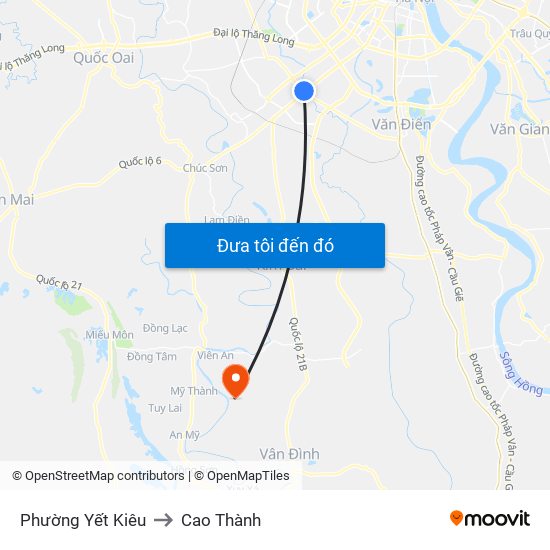 Phường Yết Kiêu to Cao Thành map