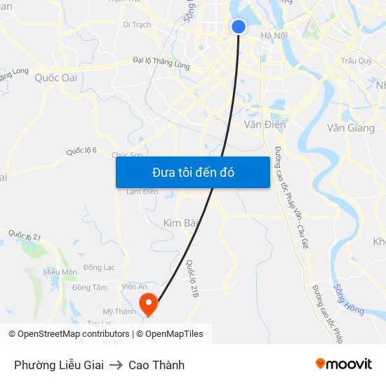 Phường Liễu Giai to Cao Thành map