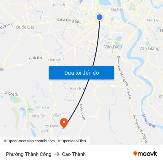 Phường Thành Công to Cao Thành map
