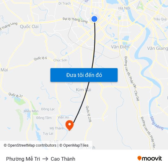 Phường Mễ Trì to Cao Thành map