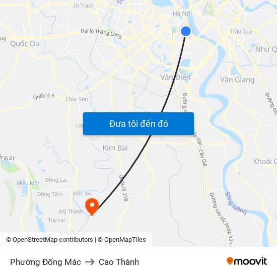 Phường Đống Mác to Cao Thành map