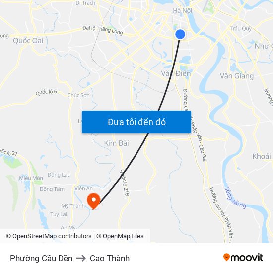 Phường Cầu Dền to Cao Thành map