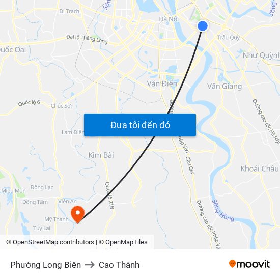 Phường Long Biên to Cao Thành map