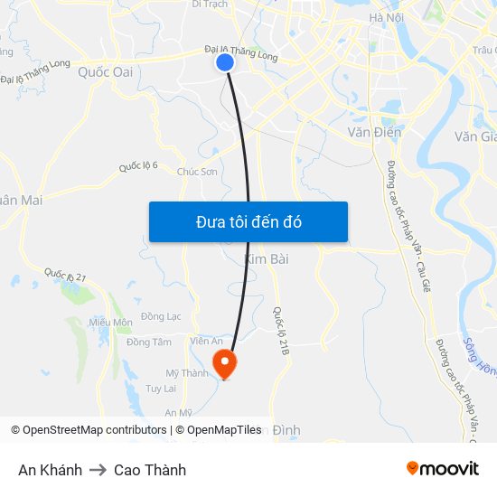 An Khánh to Cao Thành map