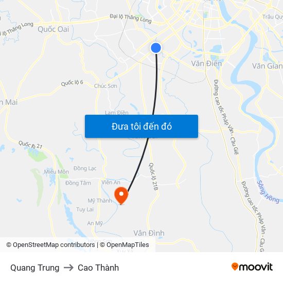 Quang Trung to Cao Thành map