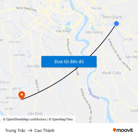 Trưng Trắc to Cao Thành map
