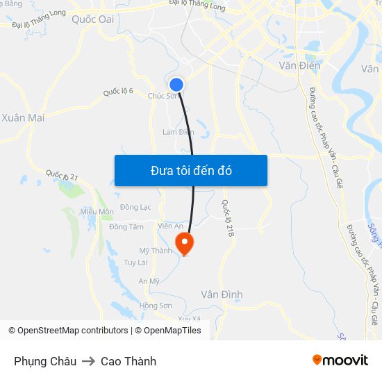 Phụng Châu to Cao Thành map