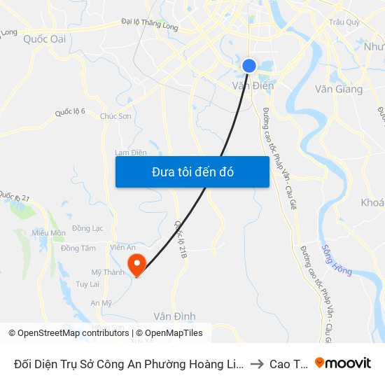 Đối Diện Trụ Sở Công An Phường Hoàng Liệt- 1277 Giải Phóng to Cao Thành map