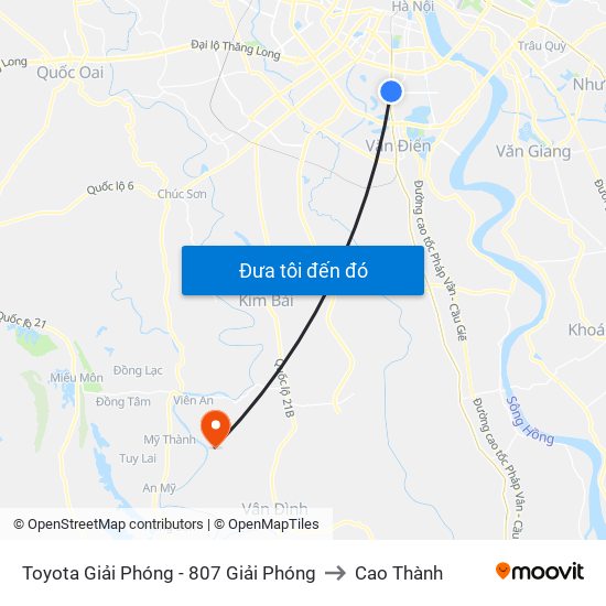 Toyota Giải Phóng - 807 Giải Phóng to Cao Thành map