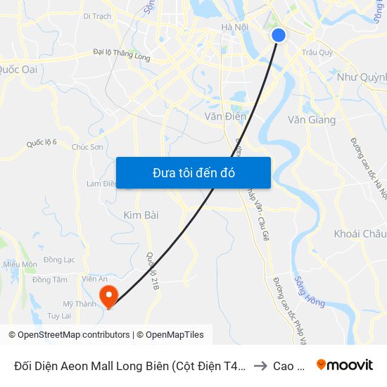 Đối Diện Aeon Mall Long Biên (Cột Điện T4a/2a-B Đường Cổ Linh) to Cao Thành map