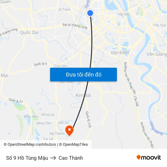 Số 9 Hồ Tùng Mậu to Cao Thành map