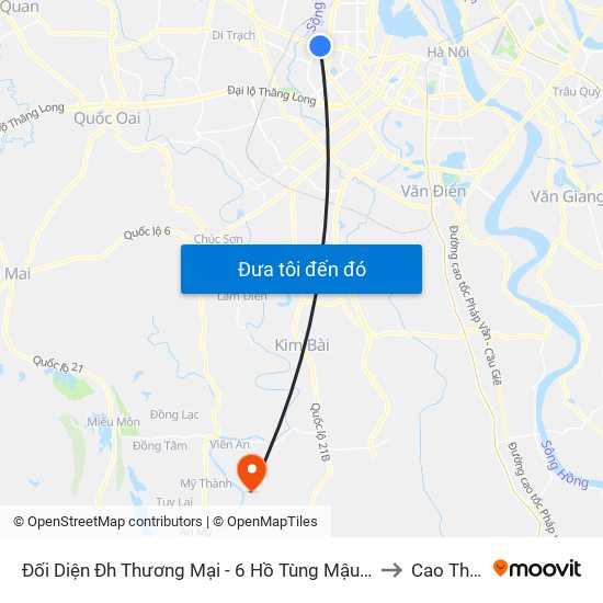 Đối Diện Đh Thương Mại - 6 Hồ Tùng Mậu (Cột Sau) to Cao Thành map