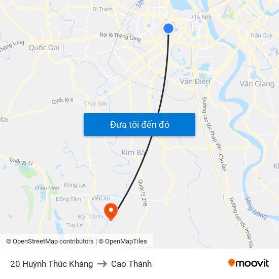 20 Huỳnh Thúc Kháng to Cao Thành map