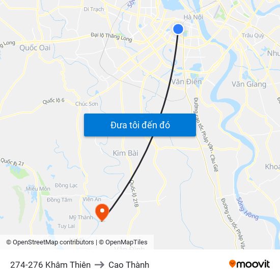 274-276 Khâm Thiên to Cao Thành map