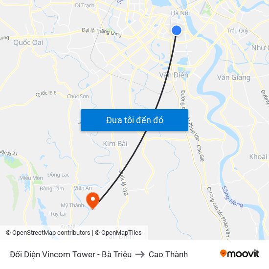 Đối Diện Vincom Tower - Bà Triệu to Cao Thành map