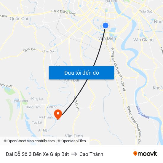 Dải Đỗ Số 3 Bến Xe Giáp Bát to Cao Thành map