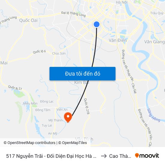 517 Nguyễn Trãi - Đối Diện Đại Học Hà Nội to Cao Thành map
