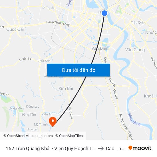 162 Trần Quang Khải - Viện Quy Hoạch Thủy Lợi to Cao Thành map