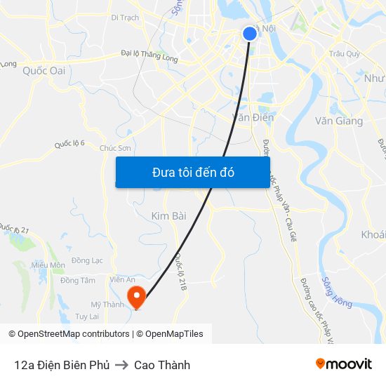 12a Điện Biên Phủ to Cao Thành map