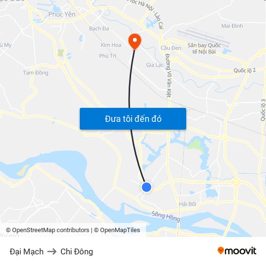 Đại Mạch to Chi Đông map