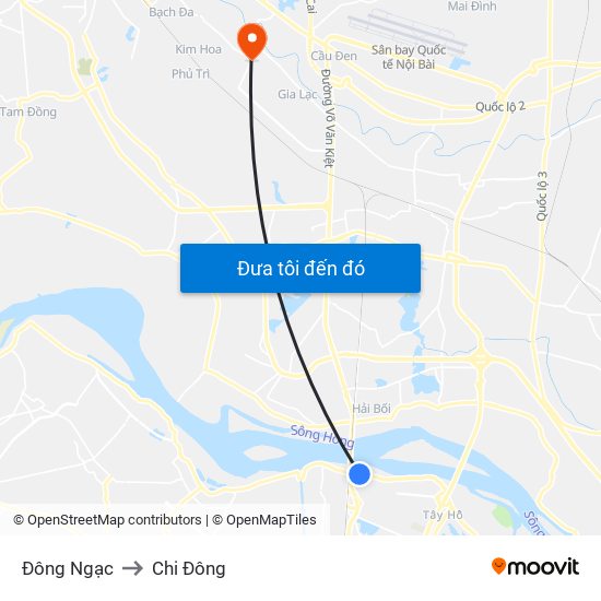 Đông Ngạc to Chi Đông map