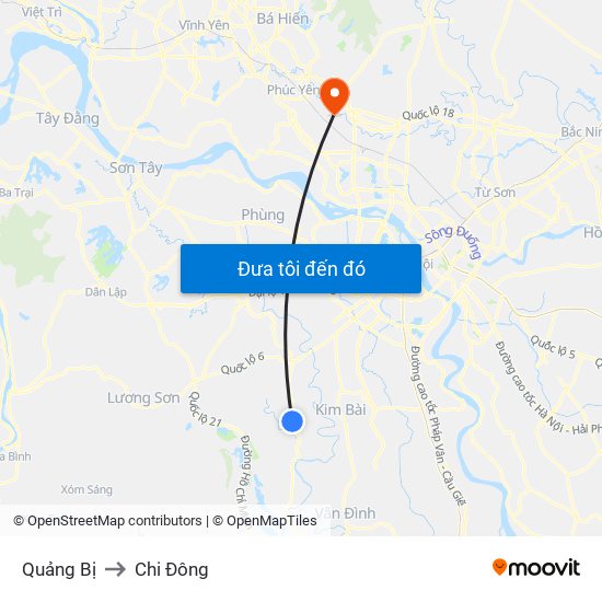 Quảng Bị to Chi Đông map