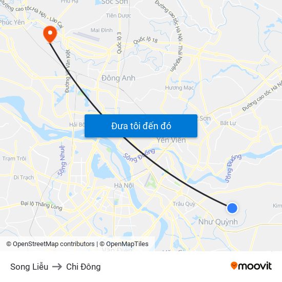 Song Liễu to Chi Đông map