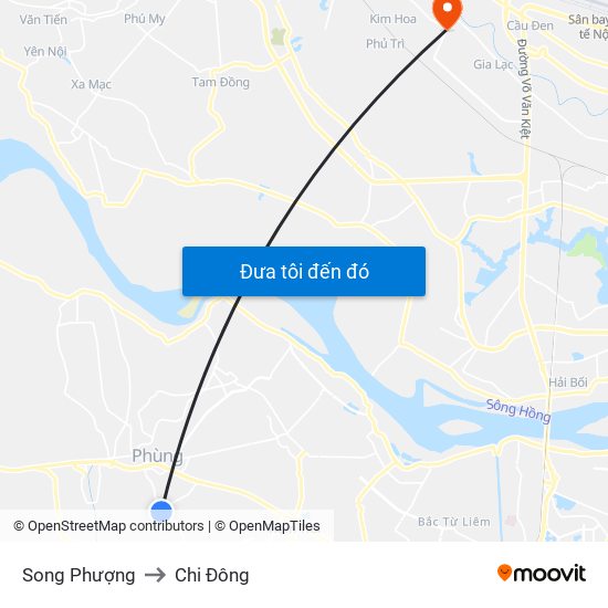 Song Phượng to Chi Đông map