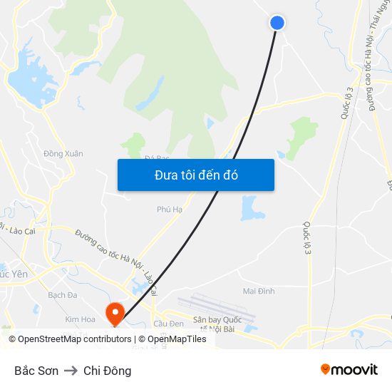 Bắc Sơn to Chi Đông map