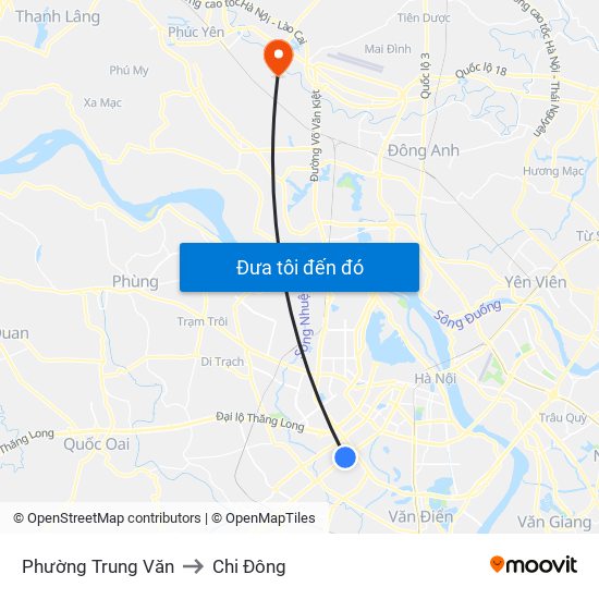Phường Trung Văn to Chi Đông map