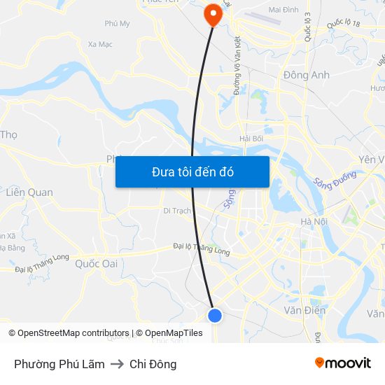 Phường Phú Lãm to Chi Đông map