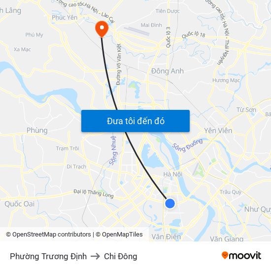 Phường Trương Định to Chi Đông map