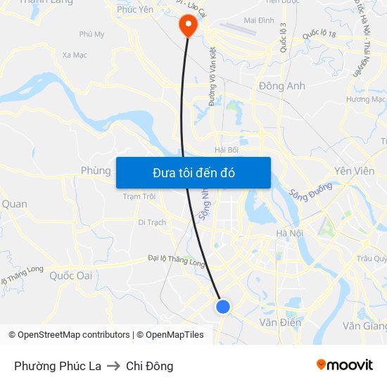 Phường Phúc La to Chi Đông map