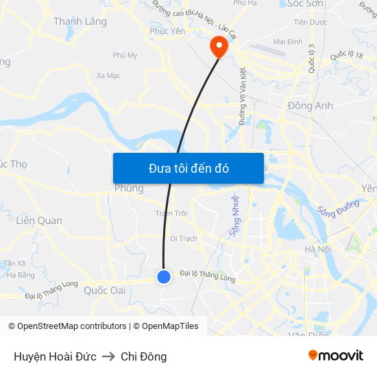 Huyện Hoài Đức to Chi Đông map