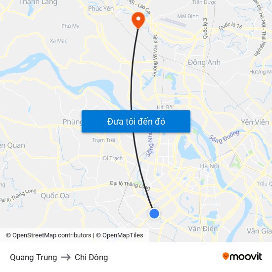 Quang Trung to Chi Đông map