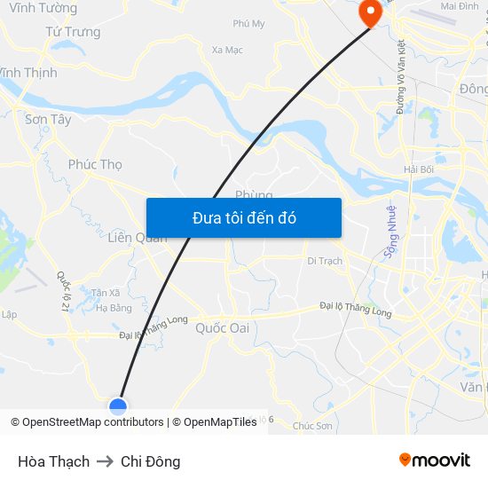 Hòa Thạch to Chi Đông map