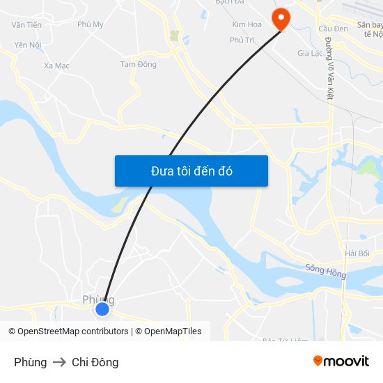 Phùng to Chi Đông map