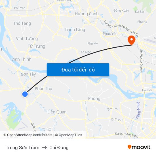 Trung Sơn Trầm to Chi Đông map