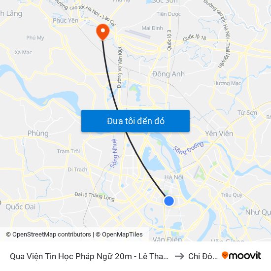 Qua Viện Tin Học Pháp Ngữ 20m - Lê Thanh Nghị to Chi Đông map