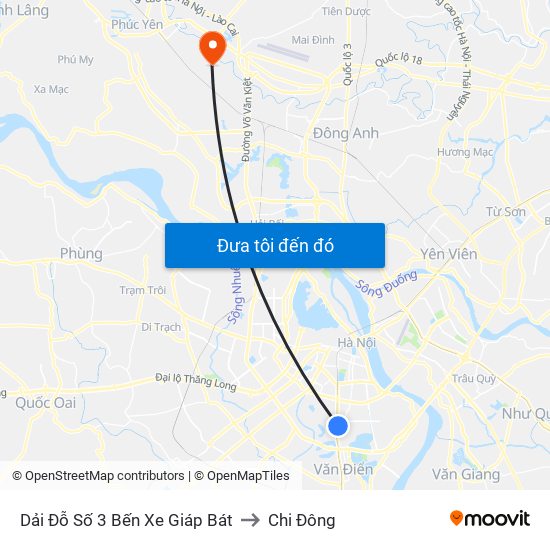 Dải Đỗ Số 3 Bến Xe Giáp Bát to Chi Đông map